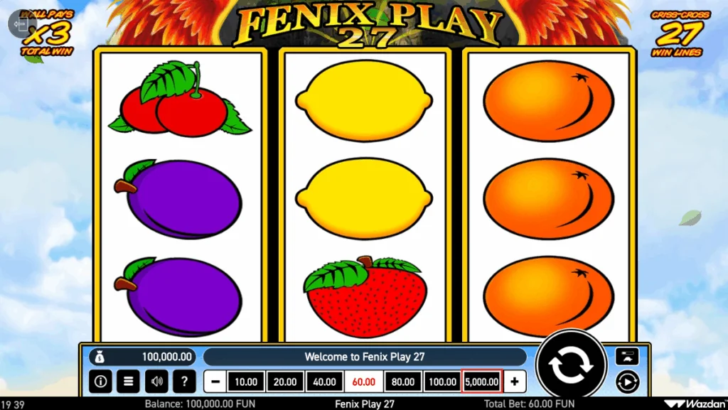 Fenix play 27 slot game screenshot