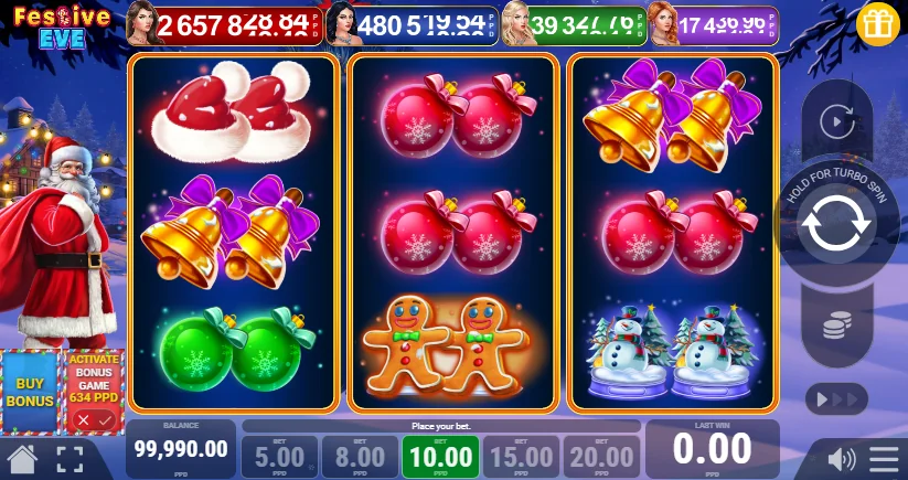 Festive eve slot game screenshot
