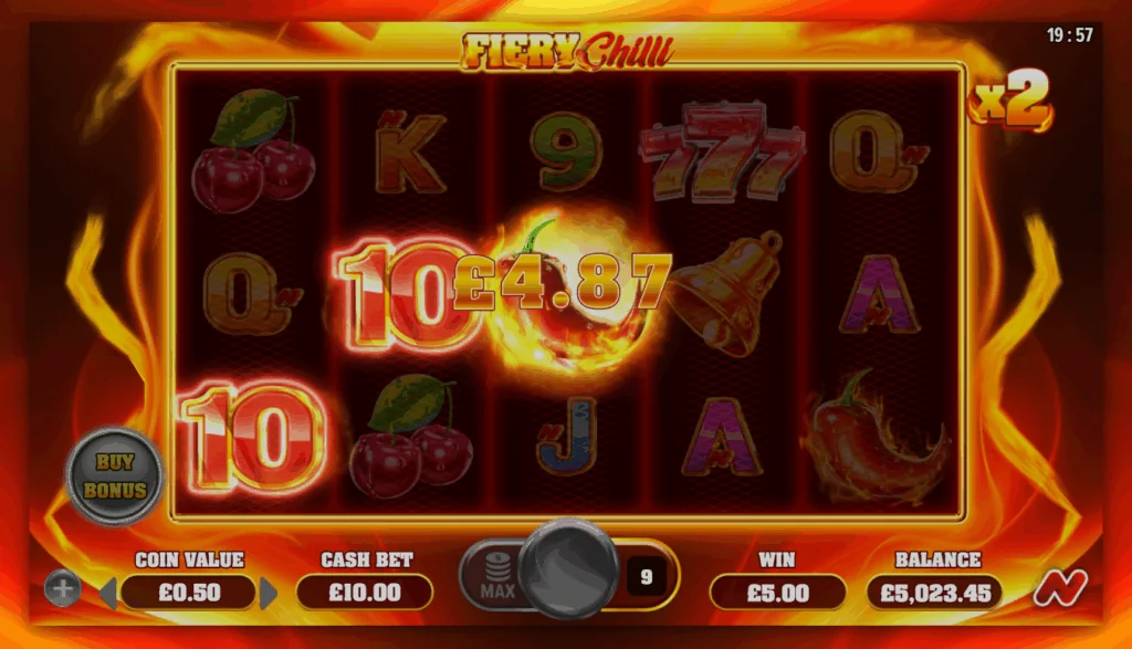 Fiery chilli slot game screenshot