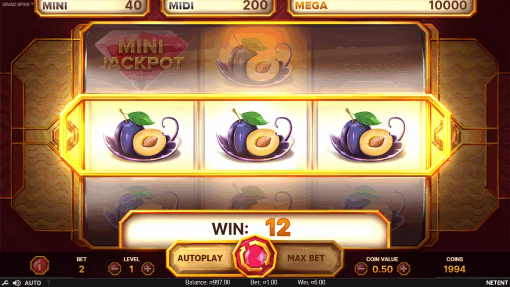 Grand spinn slot game