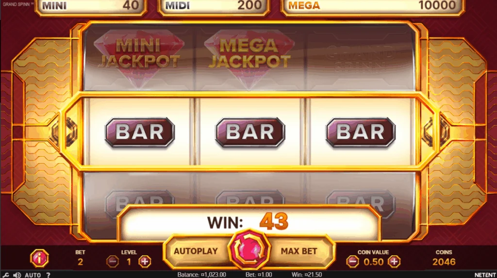 Grand spinn slot features and rtp