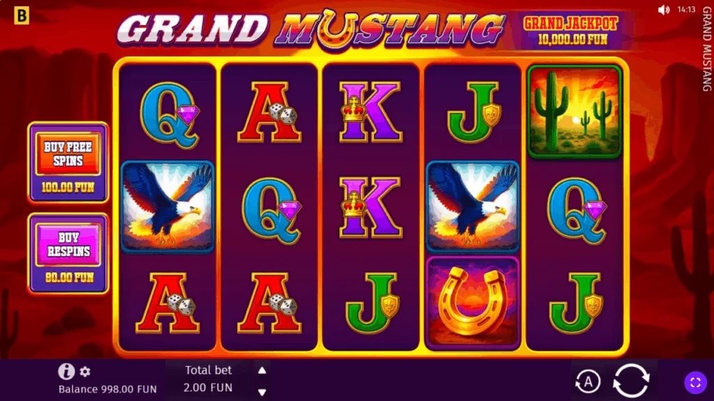 Grand mustang slot game screenshot