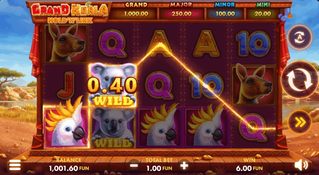 Grand koala slot features and rtp