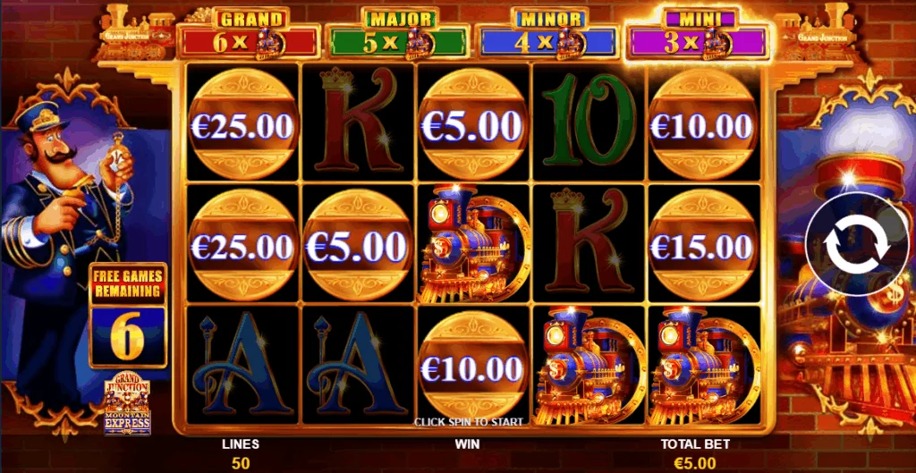 Grand junction mountain express slot features and rtp