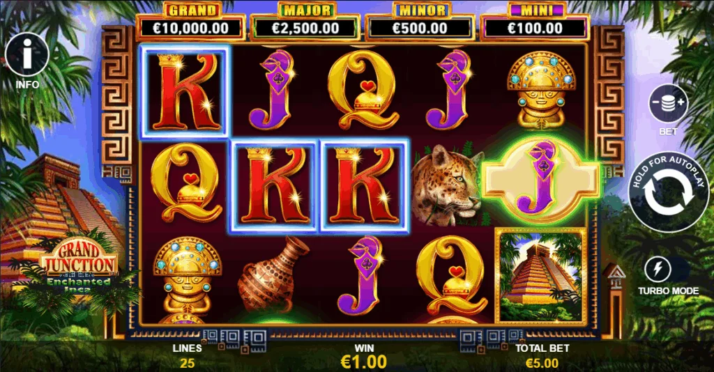 Grand junction enchanted inca slot game screenshot