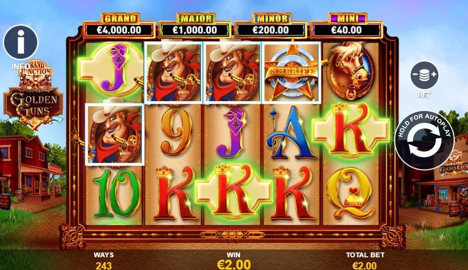 Grand junction golden guns slot features and rtp