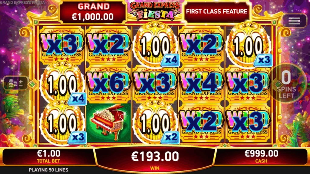 Grand express fiesta slot features and rtp