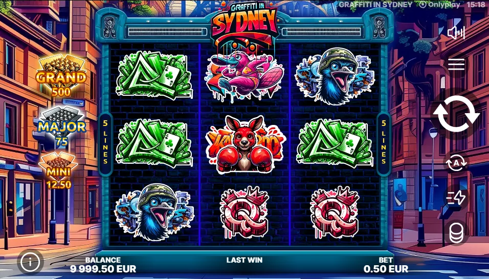 Graffiti in Sydney slot game screenshot