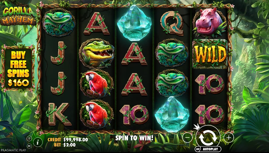 Gorilla mayhem slot game screenshot