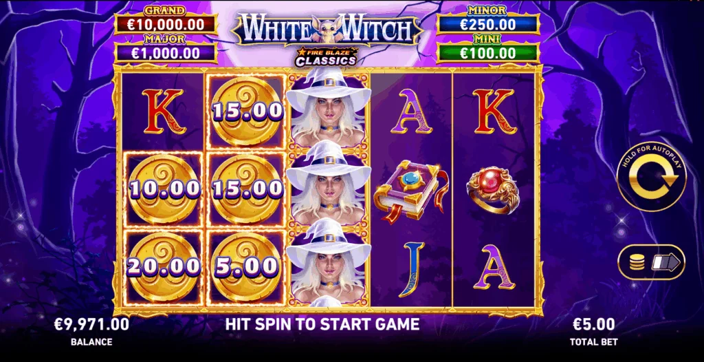 Fire blaze white witch slot game