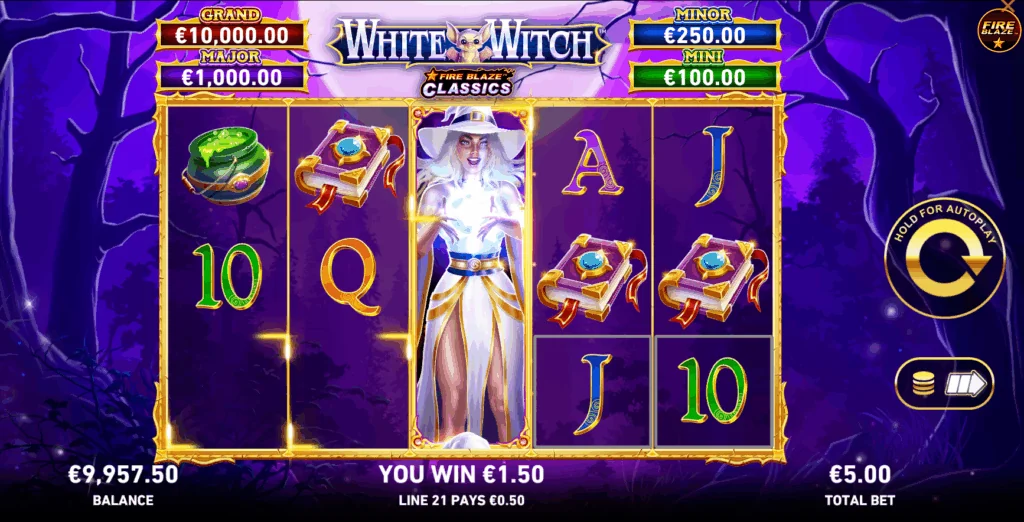Fire blaze white witch slot features and rtp
