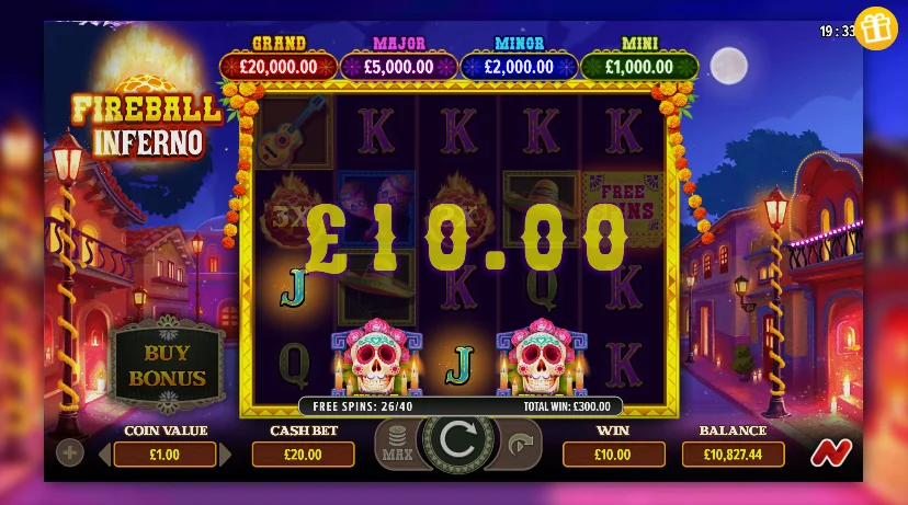 Fireball inferno slot game