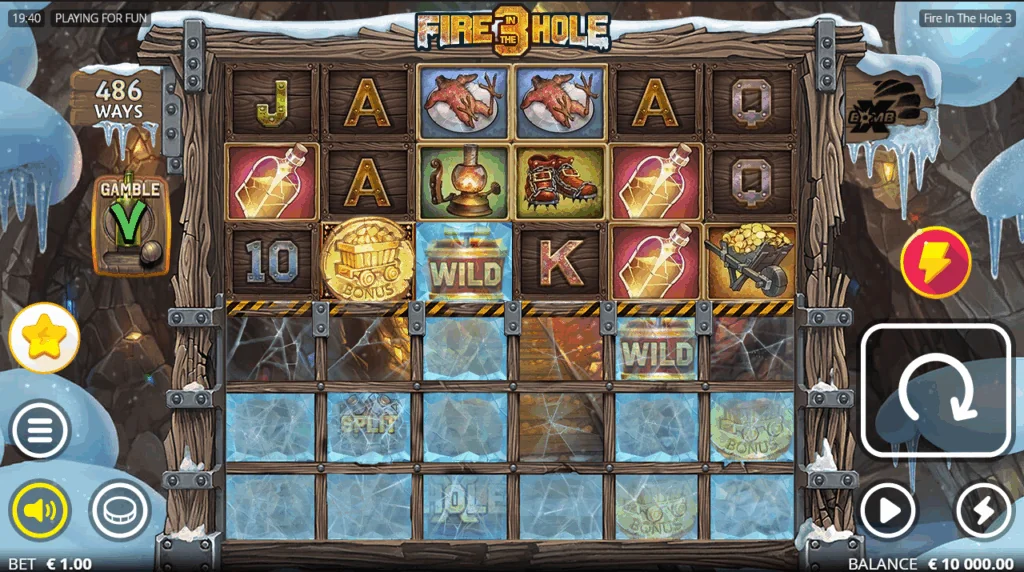 Fire in the hole 3 slot game screenshot