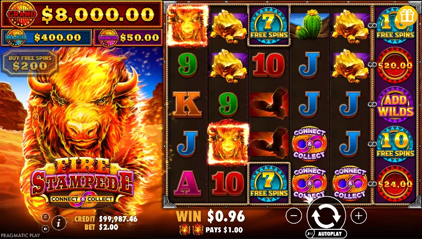 Fire stampede slot features and rtp