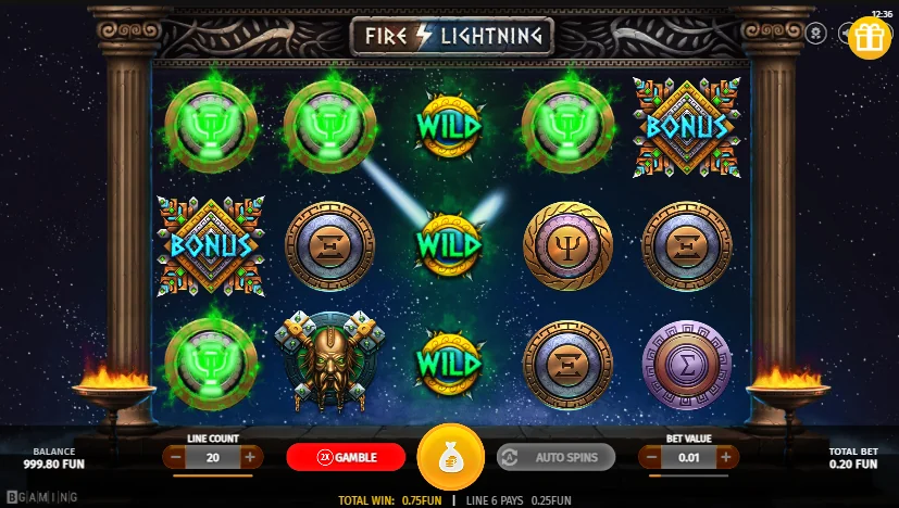 Fire lightning slot game
