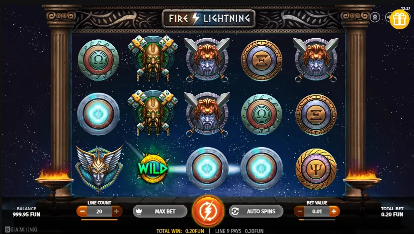 Fire lightning slot features and rtp