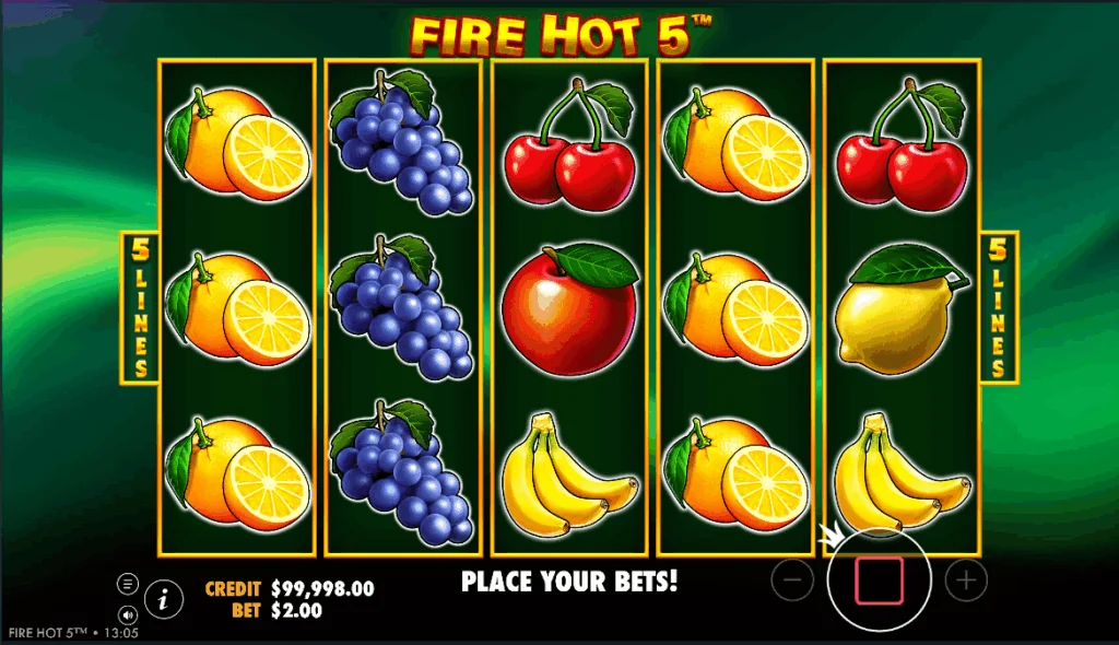 Fire hot 5 slot game screenshot