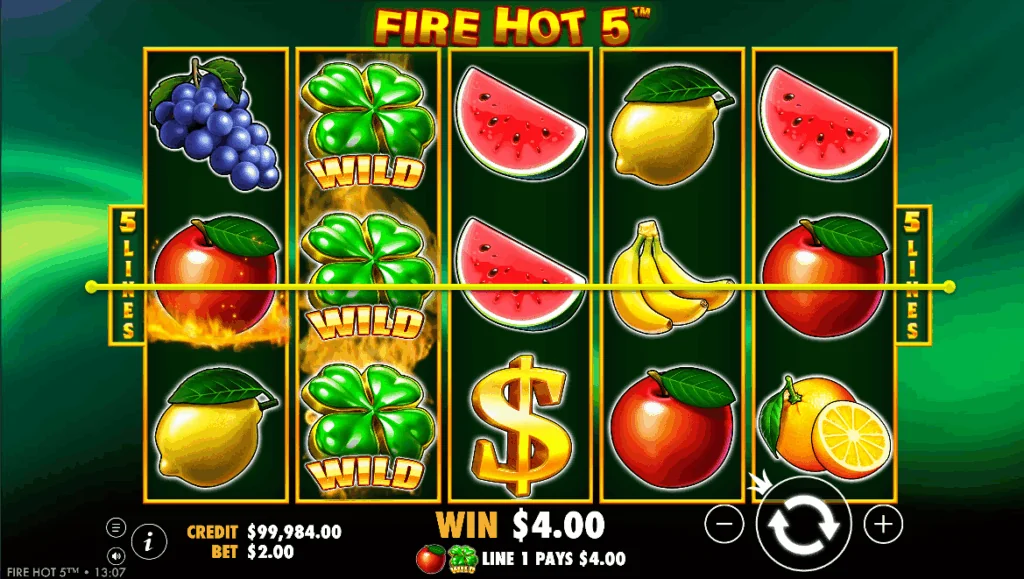 Fire hot 5 slot features and rtp