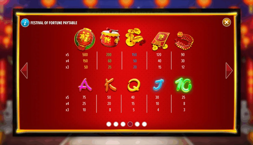how to play Festival Of Fortune slot game