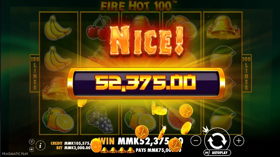 Fire hot 100 slot features and rtp