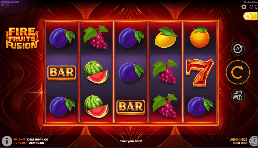 Fire fruits fusion slot game