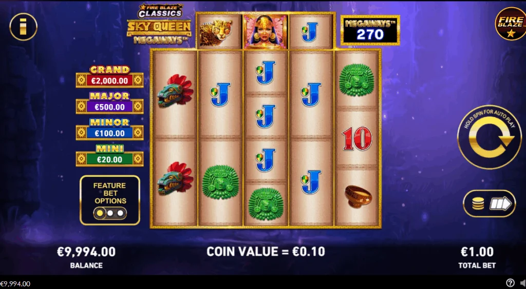 Fire blaze sky queen megaways slot game