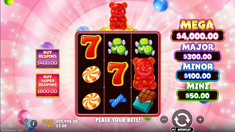 Gummy bear strike slot game screenshot