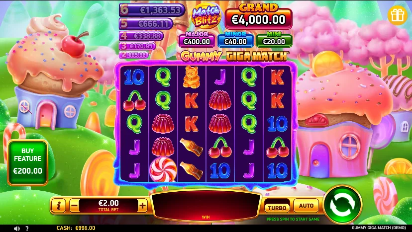 Gummy giga match slot game screenshot