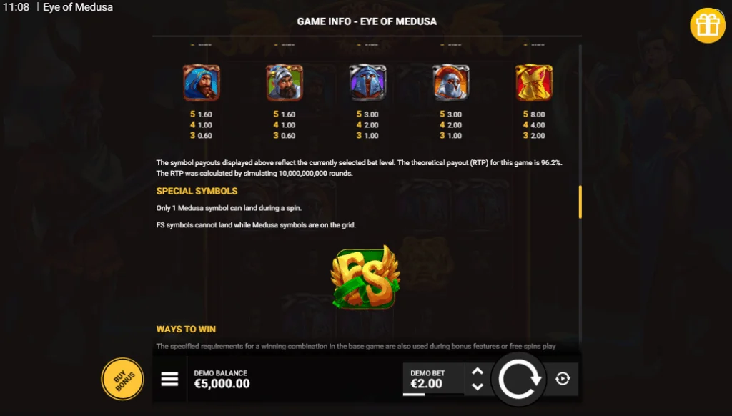 how to play Eye Of Medusa slot game