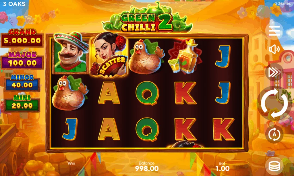 Green chilli 2 slot game screenshot
