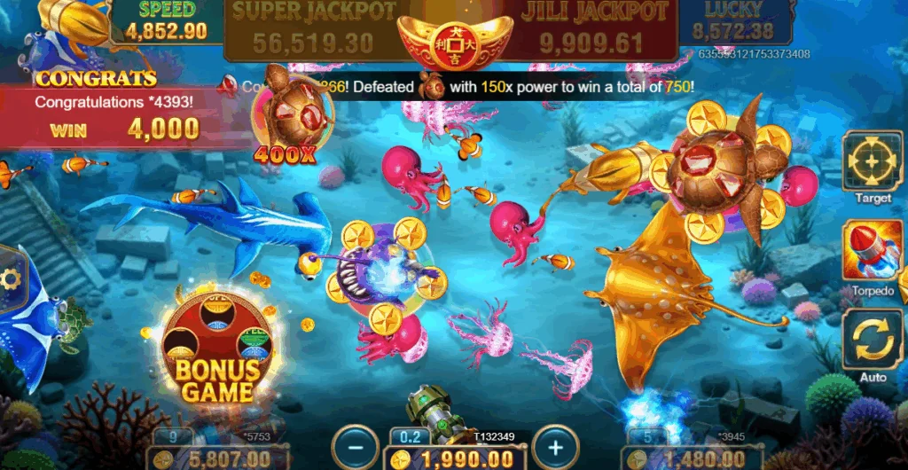 Jackpot Fishing 2 slot features and rtp