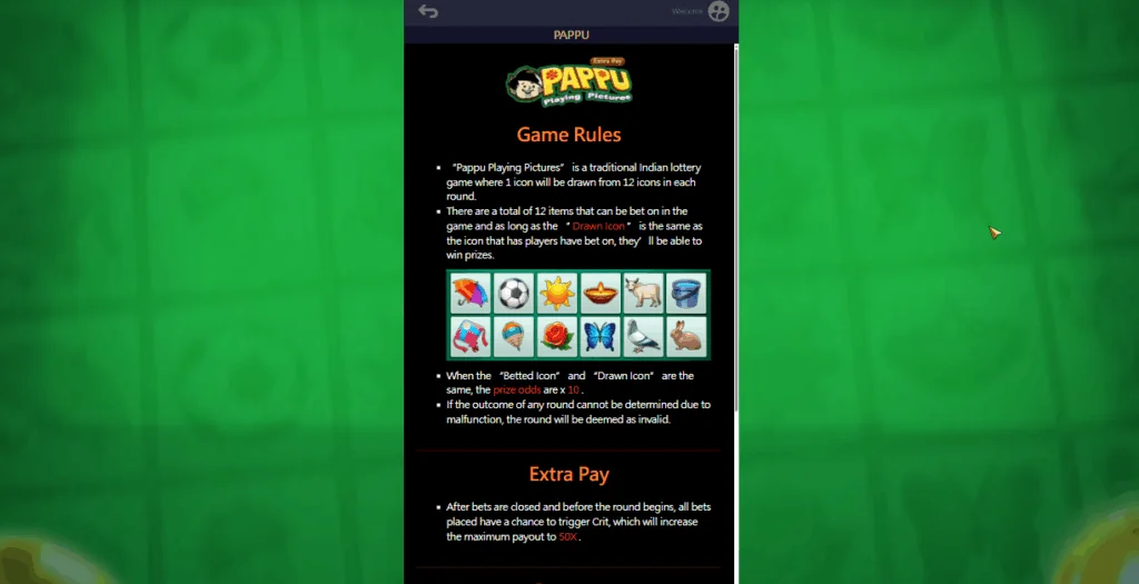 how to play Pappu slot game