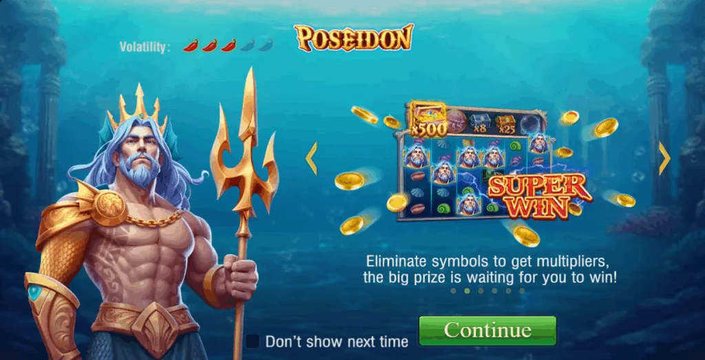 Poseidon slot game screenshot