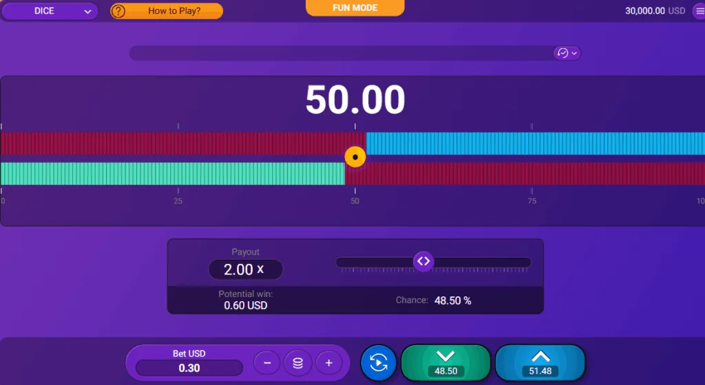 Dice slot game screenshot