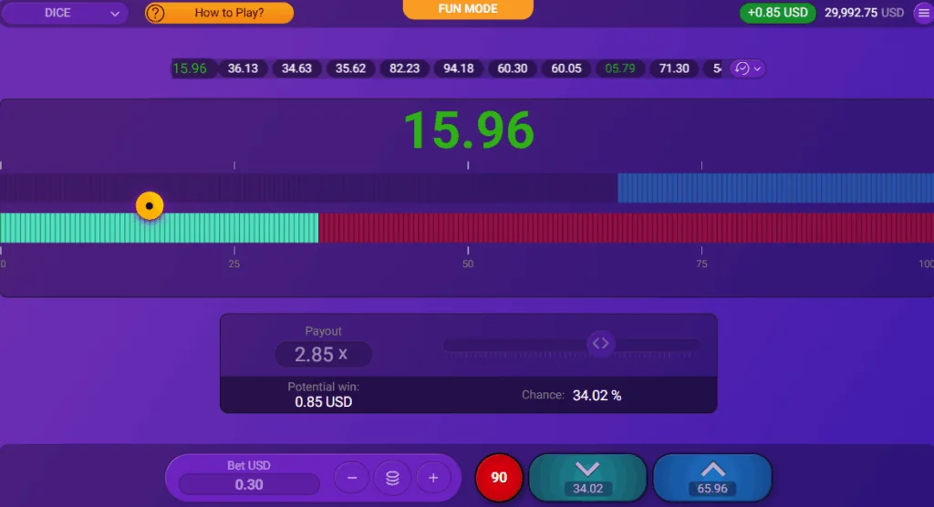 Dice slot features and rtp