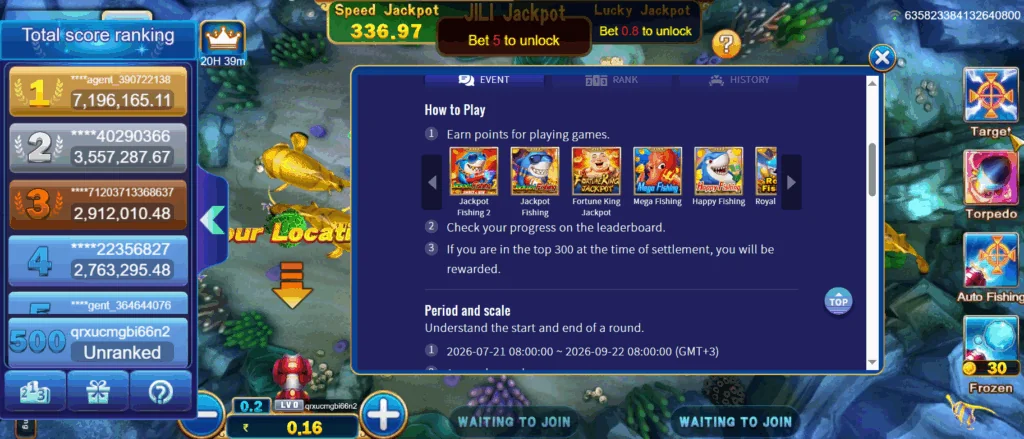 how to play Jackpot Fishing slot game