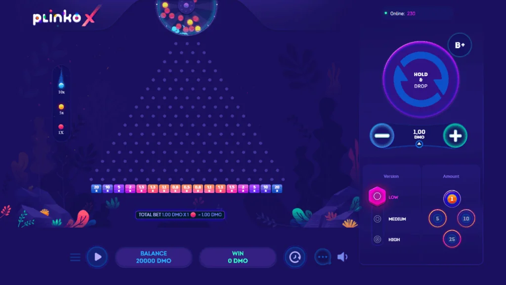 PlinkoX slot game screenshot