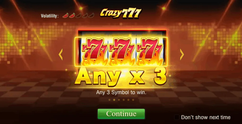 Crazy 777 slot game screenshot