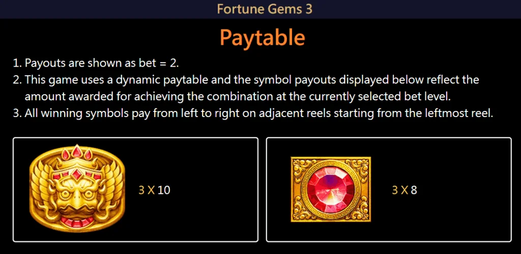 how to play Fortune Gems 3 slot game