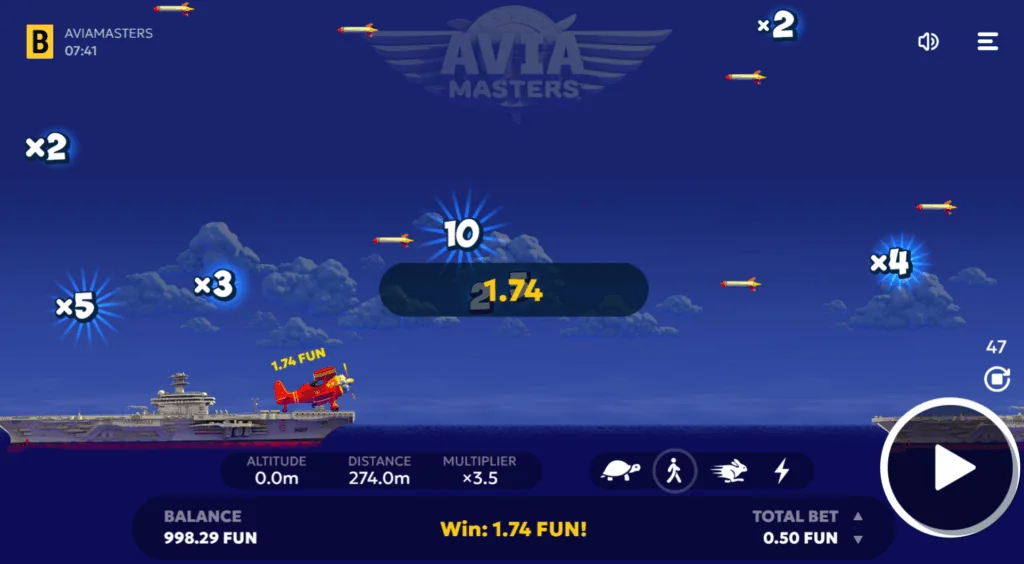 AviaMasters slot features and rtp