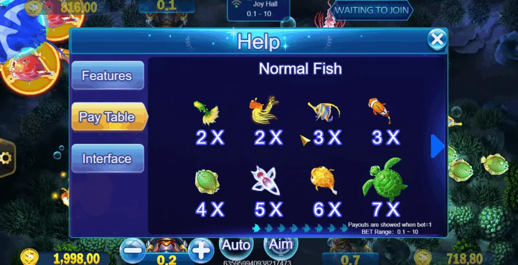 Royal Fishing slot features and rtp