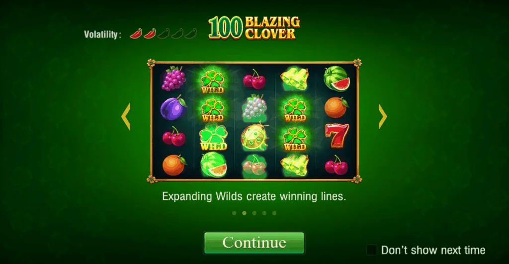100 Blazing Clover slot game screenshot