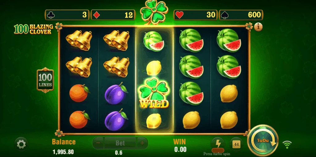 how to play 100 Blazing Clover slot game