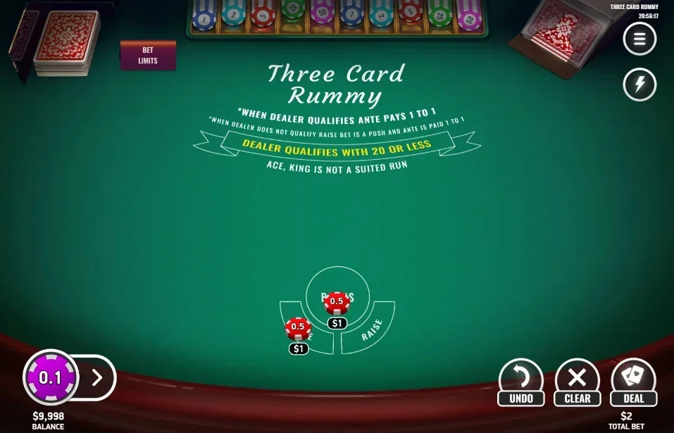 Rummy slot game screenshot