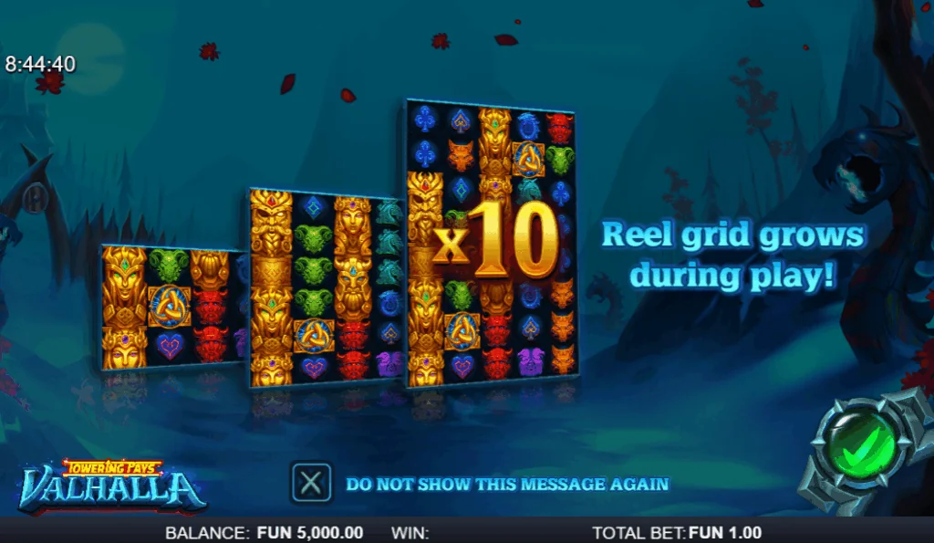 Towering Pays Valhalla slot game screenshot