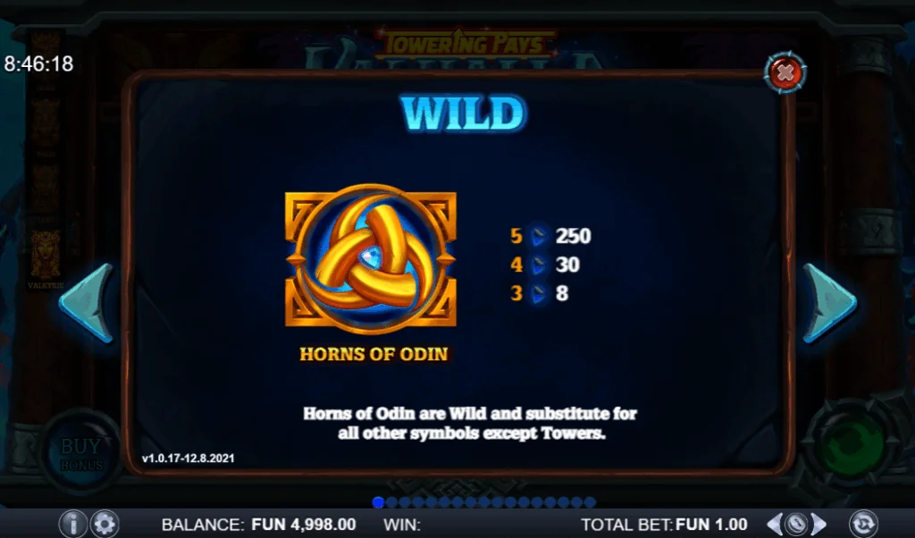 how to play Towering Pays Valhalla slot game