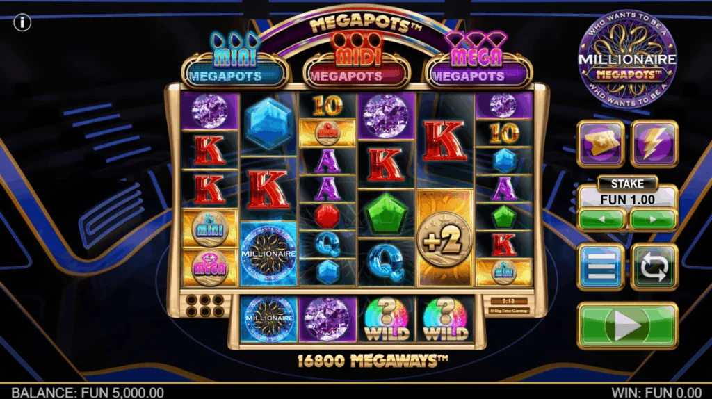 Millionaire Megapots slot game screenshot