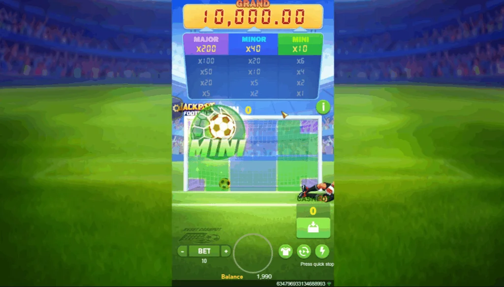 Jackpot Football slot features and rtp