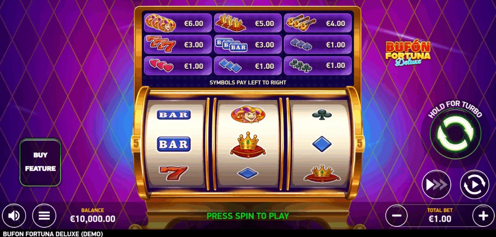 Bufón Fortuna Deluxe slot game screenshot