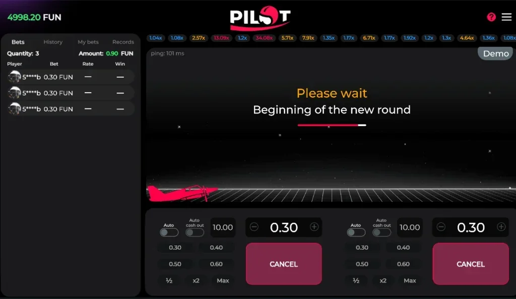 Pilot slot game